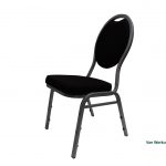 Luxe gestoffeerde stoel - zwart