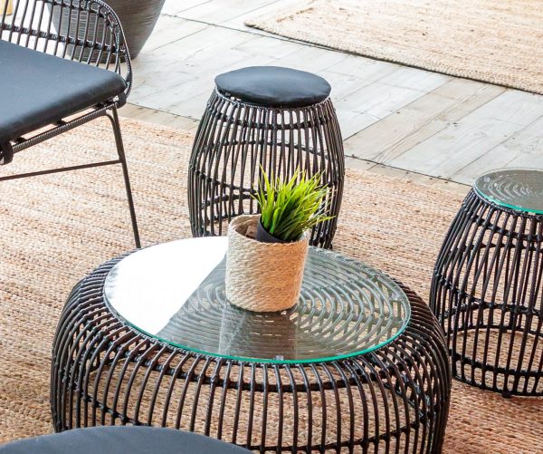Tafel Palm Zwart Rond 80cm